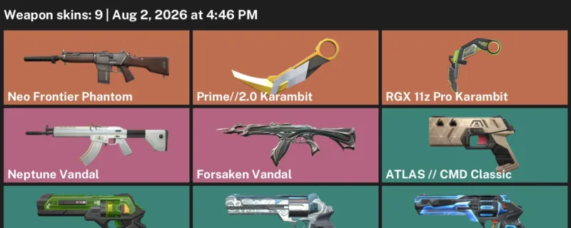 Valorant account inventory for LVL 80 · RGX 11z Pro Karambit & 2.0 Karambit