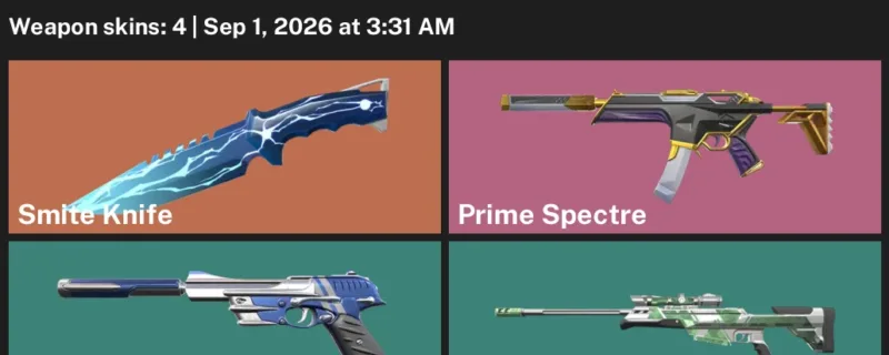 Valorant account inventory for LVL 13 · Smite Knife & Prime Spectre