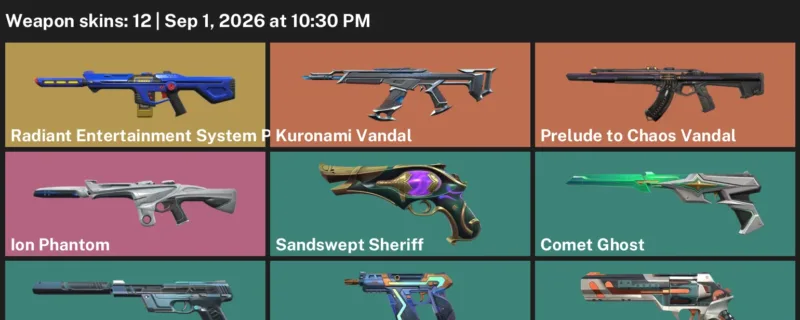 Valorant account inventory for LVL 156 · Kuronami Vandal & Ion Phantom