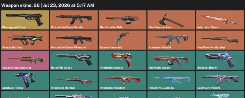 Valorant Accounts listing: LVL 80 · Interhelm Sword & Reaver Karambit · 26 Skins - Platinum 2, 26 skins