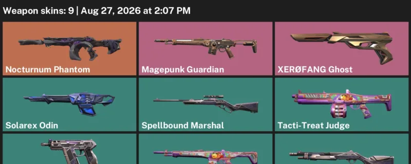 Valorant account inventory for LVL 21 · Magepunk Guardian & Nocturnum Phantom