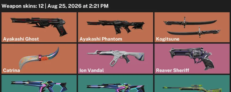 Valorant account inventory for LVL 13 · Reaver Sheriff & Ion Vandal