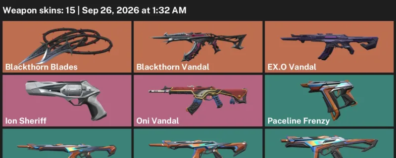 Valorant account inventory for LVL 23 · Oni Vandal & Ion Sheriff