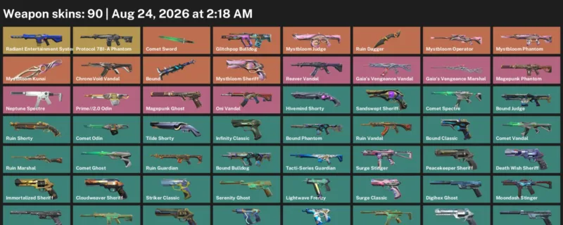 Valorant account inventory for LVL 509 · Ruin Dagger & Bound Judge