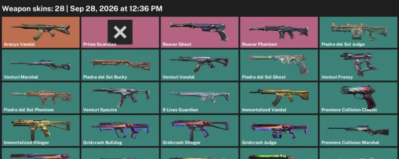 Valorant account inventory for LVL 90 · Araxys Vandal & 9 Lives Phantom