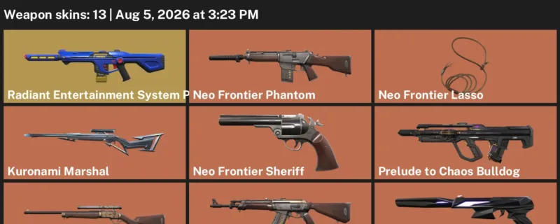 Valorant account inventory for LVL 1 · XerØFang Knife & 13 Skins Ora by OneTap Knife