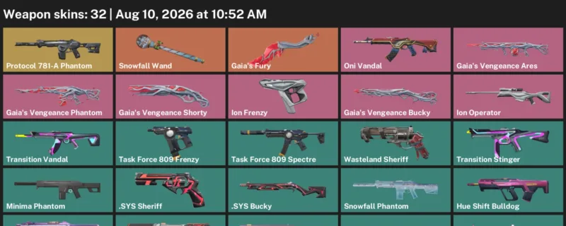 Valorant account inventory for LVL 41 · Sys Sheriff & Coalition: Cobra Odin