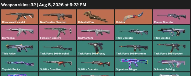Valorant account inventory for LVL 120 · Ion Vandal & Ion Phantom