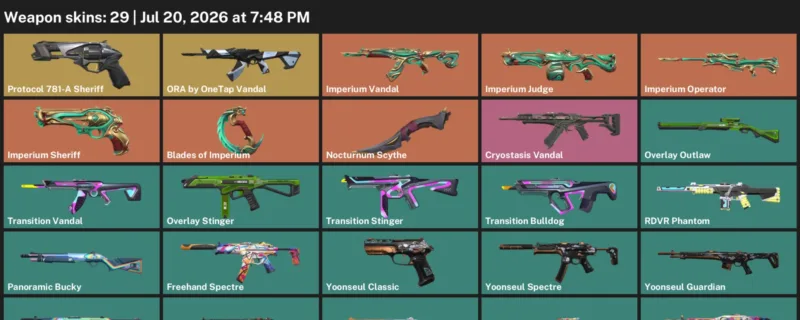 Valorant Accounts listing: LVL 72 · Nocturnum Scythe · 29 Skins - Platinum 1, 29 skins