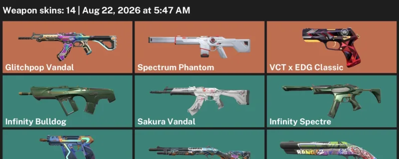 Valorant account inventory for LVL 101 · Glitchpop Vandal & Aerosol Operator