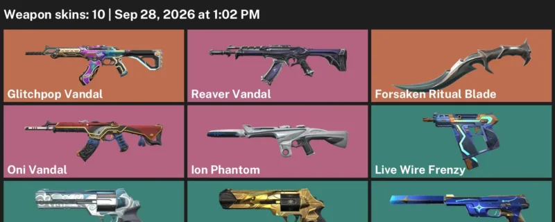 Valorant account inventory for LVL 97 · Forsaken Ritual Blade & Reaver Vandal