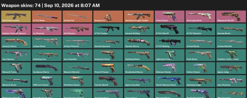 Valorant account inventory for LVL 300 · Tac Blade & Aero Phantom