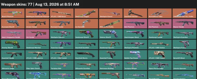 Valorant account inventory for LVL 219 · Ion Karambit & Kuronami no Yaiba & 77 Skins Ion Karambit