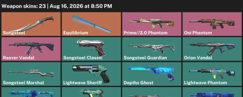 Valorant account inventory for LVL 133 · Depths Vandal & Game Over Sheriff