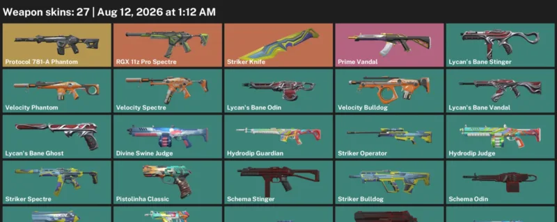 Valorant account inventory for LVL 99 · Striker Knife & Hydrodip Judge