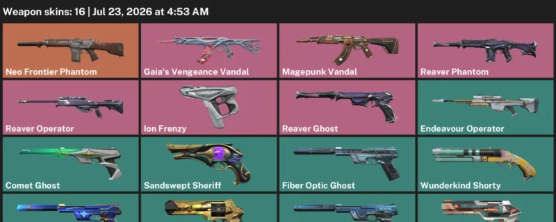 Valorant Accounts listing: LVL 207 · Comet Ghost & Digihex Ghost · 16 Skins - Bronze 3, 16 skins