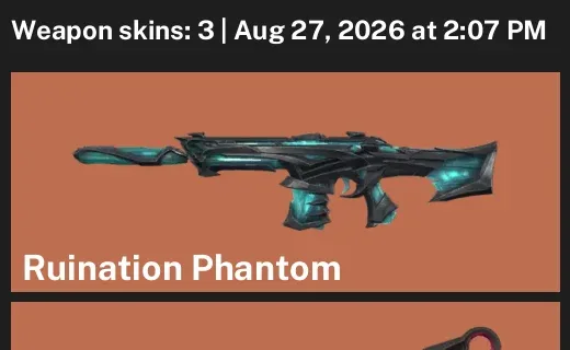 Valorant account inventory for LVL 10 · Neptune Vandal & Ruination Phantom & 3 Skins Neptune Vandal