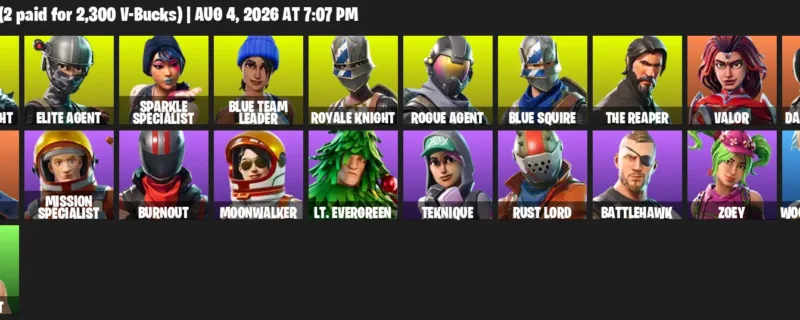 Fortnite account inventory for LVL 524 - Black Knight - Elite Agent - 21 Outfits