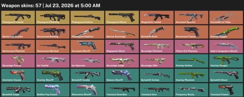 Valorant Accounts listing: LVL 173 · Byteshift Knife & Kuronami no Yaiba · 57 Skins - Platinum 2, 57 skins