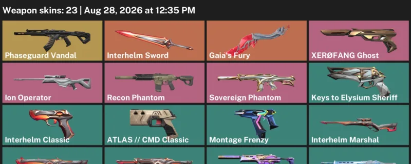 Valorant account inventory for LVL 132 · Belaflaire Vandal & Cmd Classic