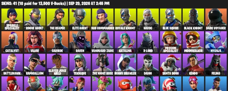 Fortnite account inventory for Sparkle Specialist - Rogue Agent - 41 Outfits