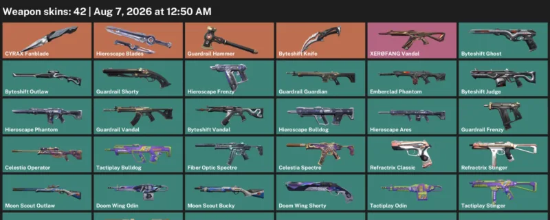 Valorant account inventory for LVL 85 · Byteshift Knife & Byteshift Vandal
