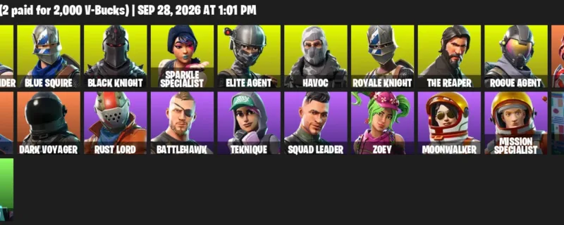 Fortnite account inventory for Sub Commander - Blue Squire - 21 Outfits