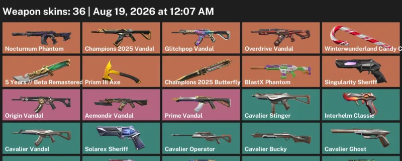 Valorant account inventory for LVL 200 · Champions 2025 Butterfly Knife & Beta Remastered Knife