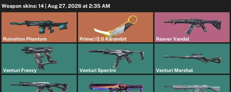 Valorant account inventory for LVL 53 · 2.0 Karambit & 14 Skins Prime