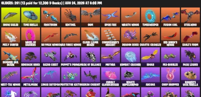 Fortnite account inventory for LVL 5345 - Blizzard Bomber - Psycho Bandit - 464 Outfits