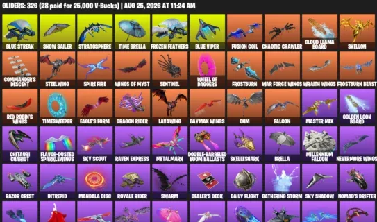 Fortnite account inventory for LVL 5205 - Rue - IKONIK - 528 Outfits