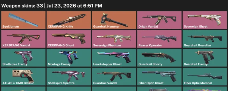 Valorant Accounts listing: LVL 127 · XERØFANG Knife · 33 Skins - Platinum 3, 33 skins