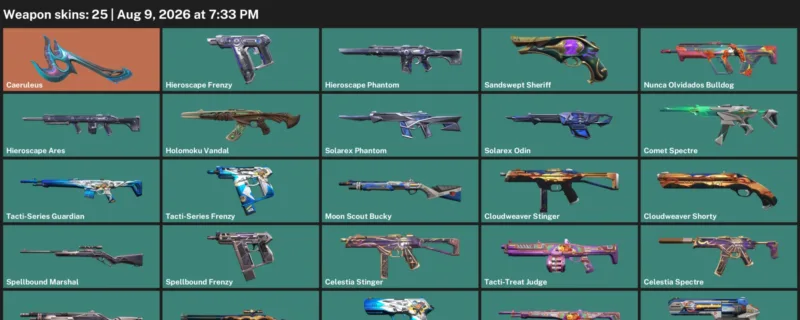 Valorant account inventory for LVL 101 · Comet Spectre & Hieroscape Ares