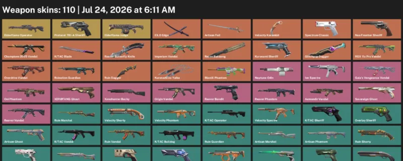 Valorant Accounts listing: LVL 475 · Glitchpop Dagger & K/TAC Blade · 110 Skins - Platinum 2, 110 skins