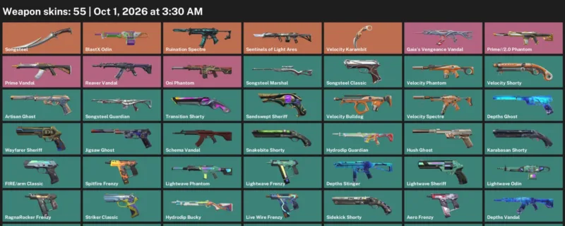 Valorant account inventory for LVL 321 · Velocity Karambit & Coalition: Cobra Frenzy