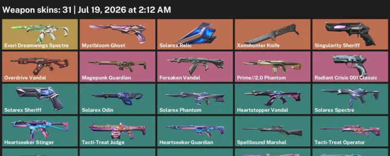 Valorant Accounts listing: LVL 48 · Xenohunter Knife · 31 Skins - Gold 1, 31 skins