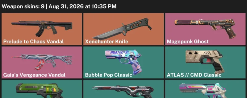 Valorant account inventory for LVL 147 · Xenohunter Knife & Gaia's Vengeance Vandal