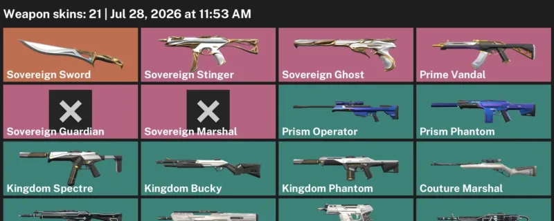 Valorant Accounts listing: LVL 5 · Sovereign Sword · 21 Skins - Silver 2, 21 skins