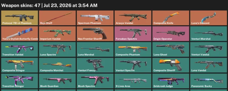 Valorant Accounts listing: LVL 88 · Composite Knife & Yoru's Stylish Butterfly Comb · 47 Skins - Bronze 2, 47 skins