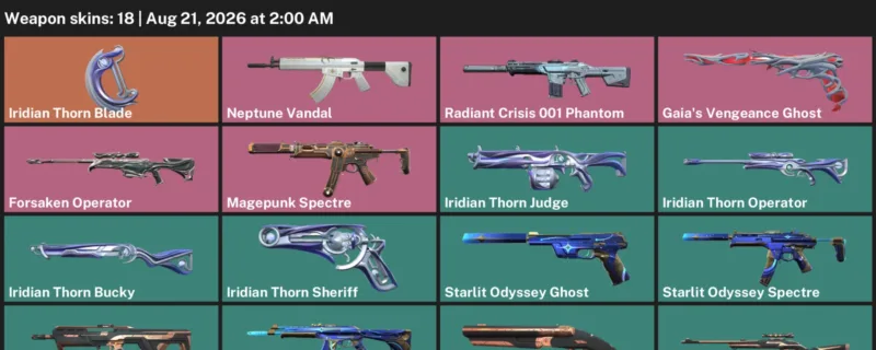 Valorant account inventory for LVL 49 · Forsaken Operator & Iridian Thorn Blade