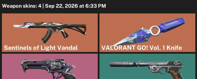Valorant account inventory for LVL 35 · Reaver Sheriff & Valorant GO! Vol. 1 Knife
