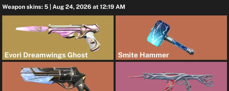 Valorant account inventory for LVL 27 · Gaia's Vengeance Vandal & Sentinels of Light Sheriff