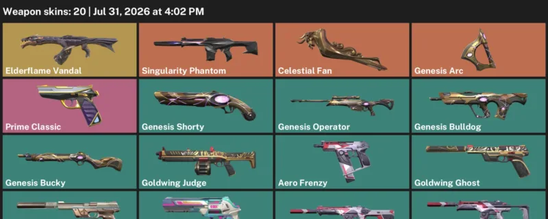 Valorant account inventory for LVL 95 · Elderflame Vandal & Aero Phantom