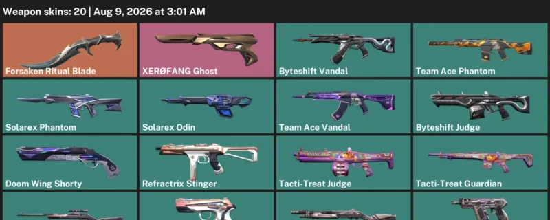 Valorant account inventory for LVL 38 · Forsaken Ritual Blade & Byteshift Vandal