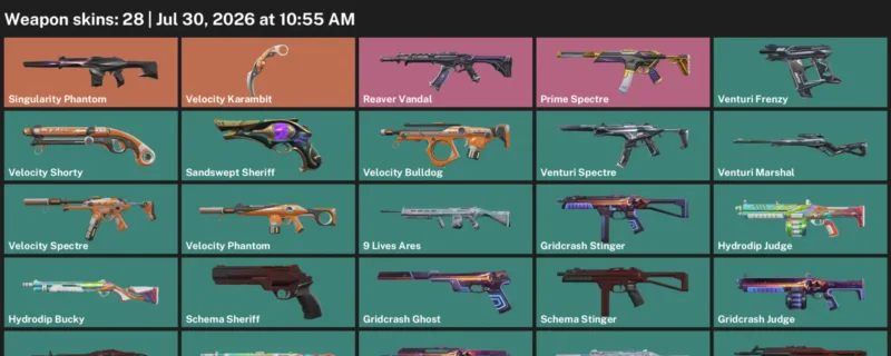 Valorant Accounts listing: LVL 82 · Velocity Karambit · 28 Skins - Platinum 1, 28 skins