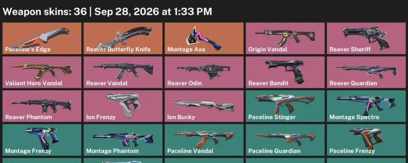 Valorant account inventory for LVL 64 · Reaver Butterfly Knife & Dragon Gate Phantom