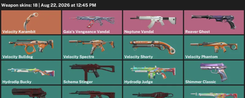 Valorant account inventory for LVL 69 · Velocity Karambit & Neptune Vandal