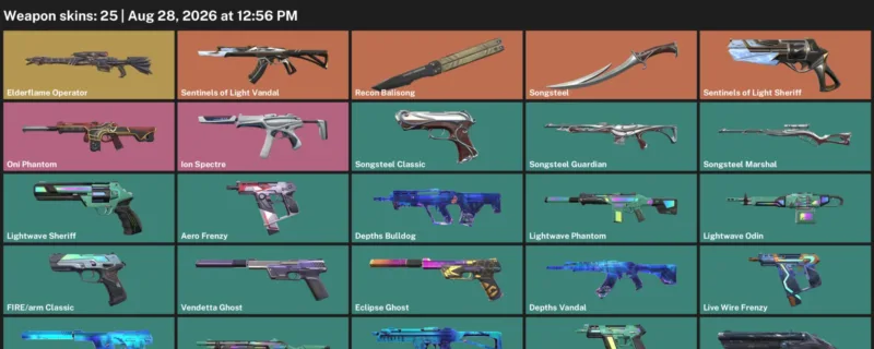 Valorant account inventory for LVL 152 · Elderflame Operator & Depths Vandal