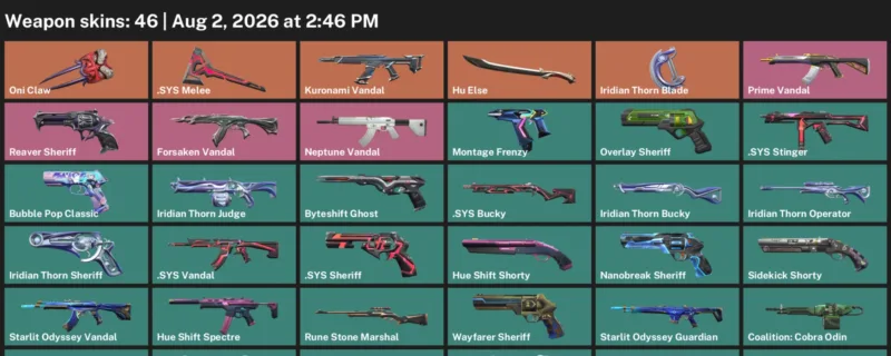 LVL 265 · .SYS Melee & Iridian Thorn Blade · 46 Skins