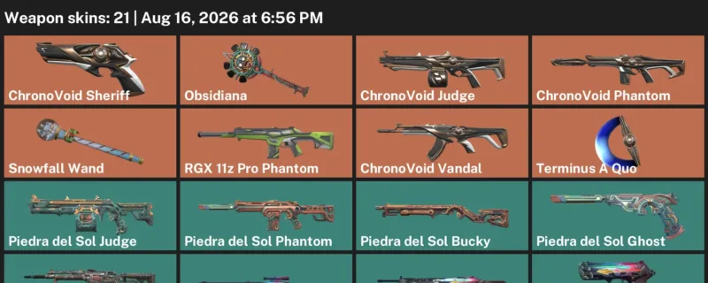 Valorant account inventory for LVL 51 · ChronoVoid Vandal & ChronoVoid Phantom